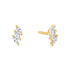 Gold Triple Marquise Stud Earrings